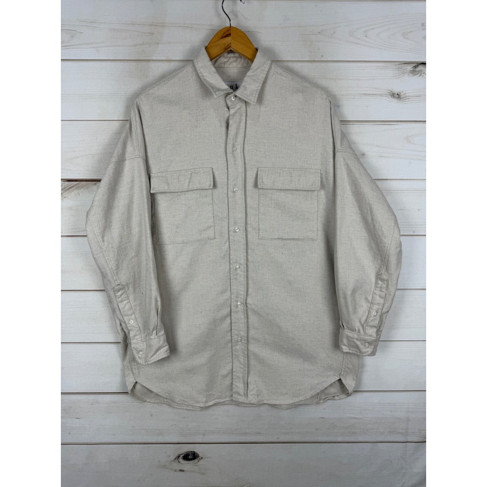 Frank & Eileen McLoghlin Shirt Beige XS/S Oversized Cotton Italian Fabric